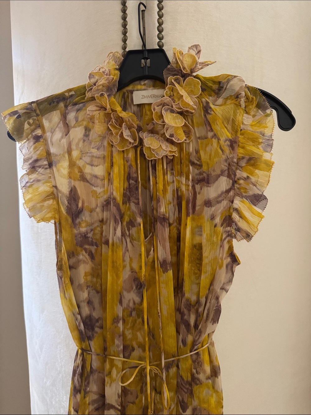 Zimmermann Yellow Floral Ruffle Maxi Dress - Picture 2 of 8